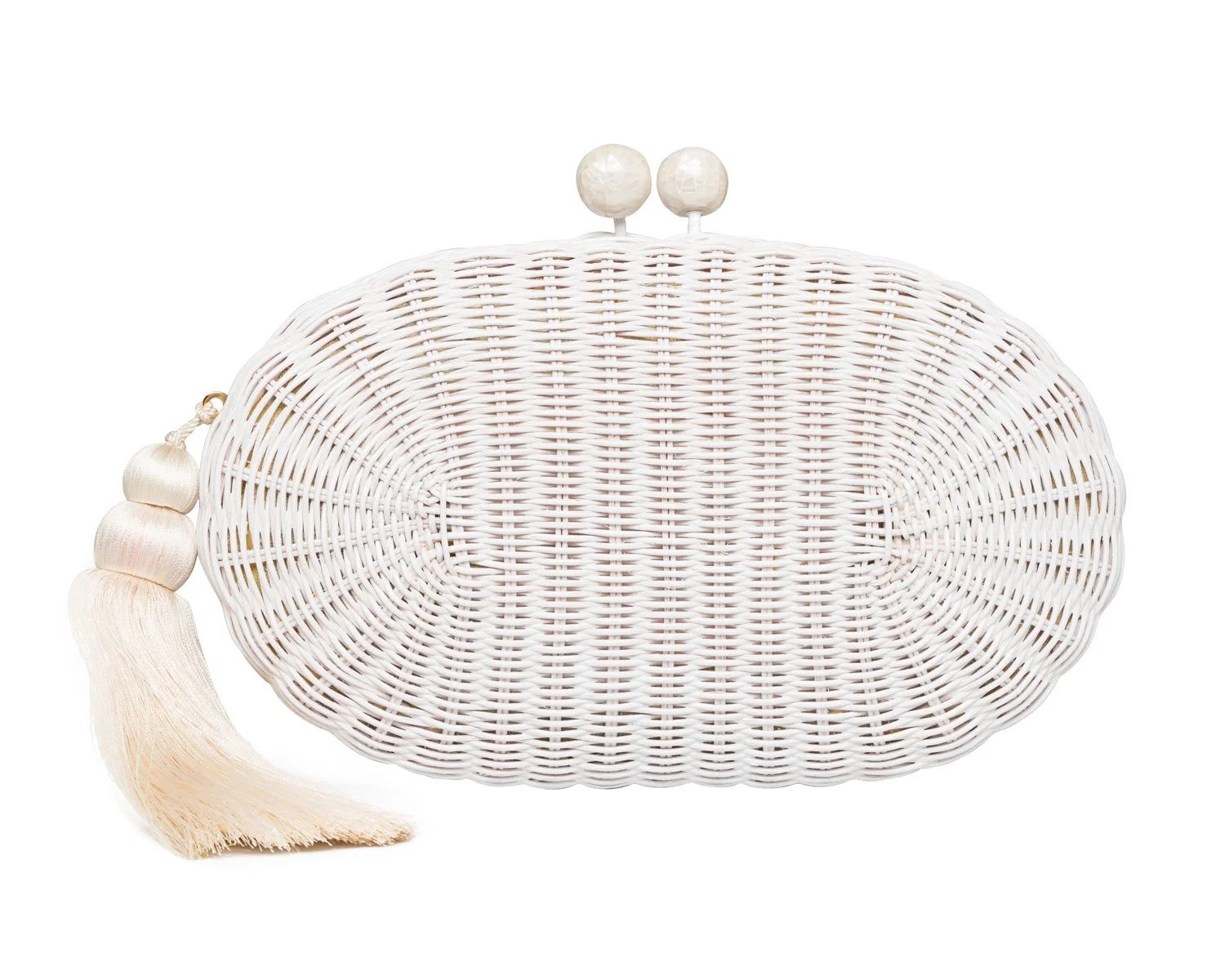 JOANNA Wicker Clutch - White — RAFE New York