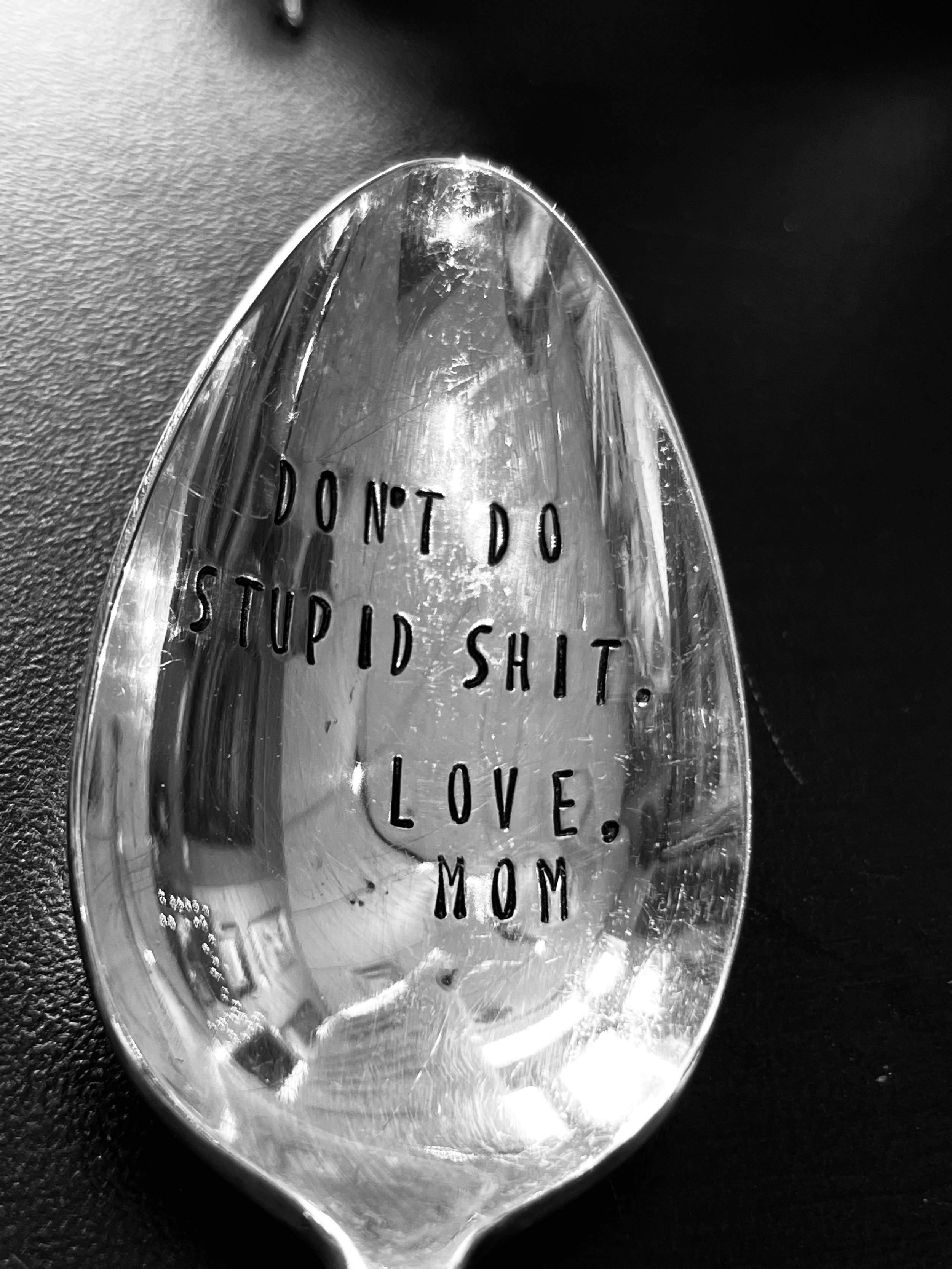 Hayley Gallery, Since 2007 Don't Do Stupid Shit Love Mom Spoon
