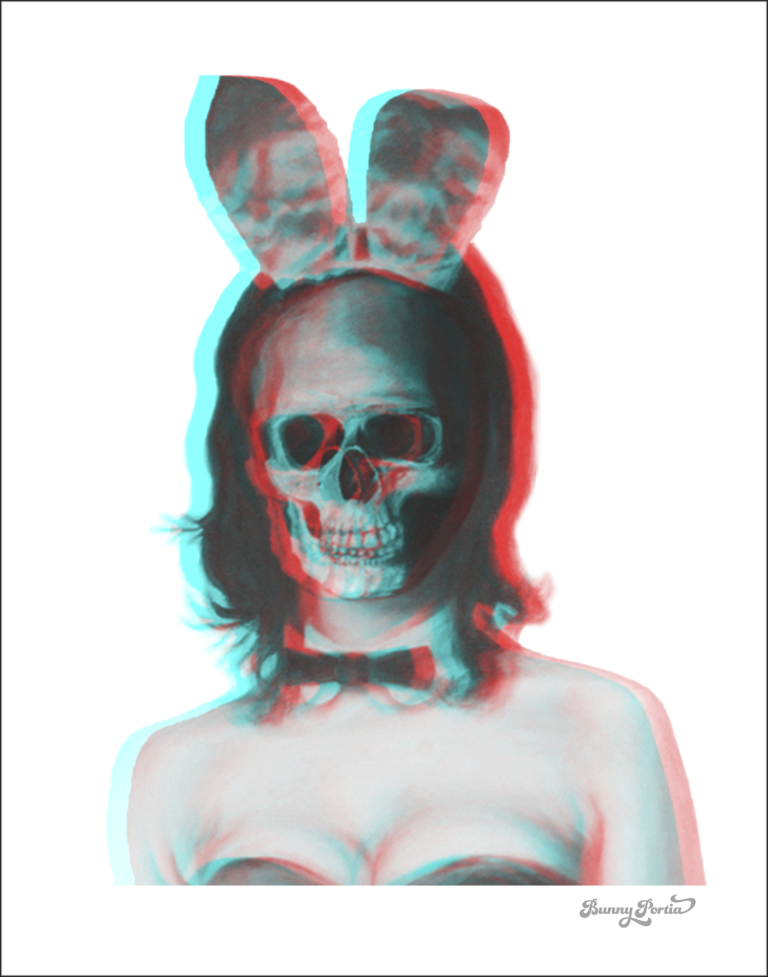 3D Bunny Skull Print \u2014 Bunny Portia Art