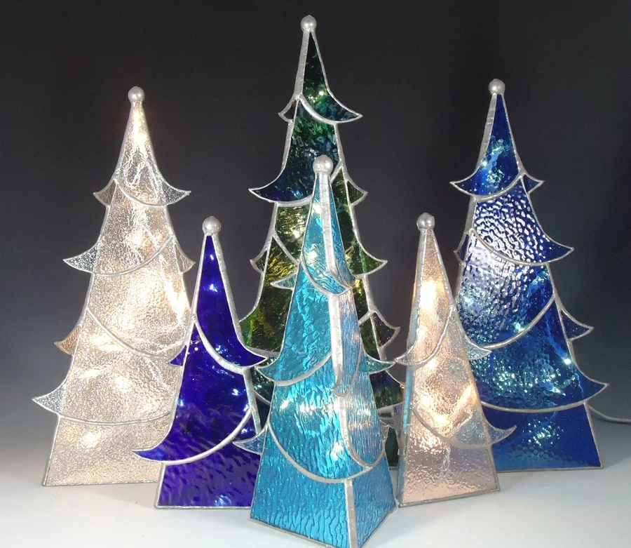 glass christmas trees