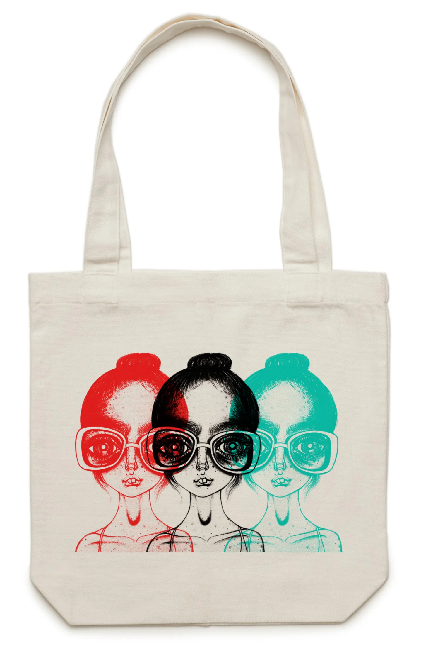 Ballerina Nerd 3 Color Silkscreen Tote Bag Tansy Myer Art Design Ballerina Nerd 3 Color Silkscreen Tote