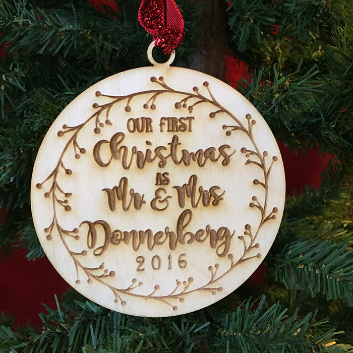 our first christmas as mr and mrs personalized ornament