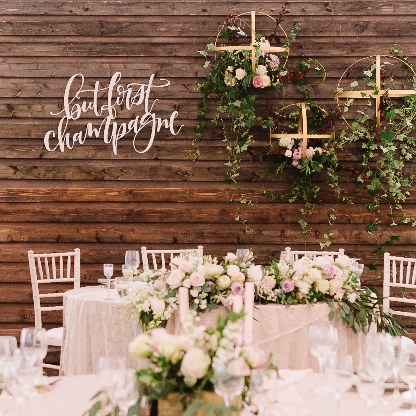 But First Champagne Wedding Backdrop Sign Large Words For