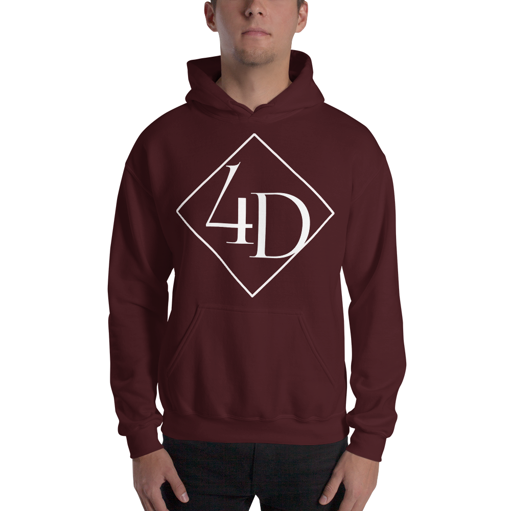 4D Hoodie (Maroon, White Lettering)