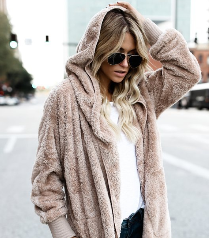 plus size fuzzy hoodie
