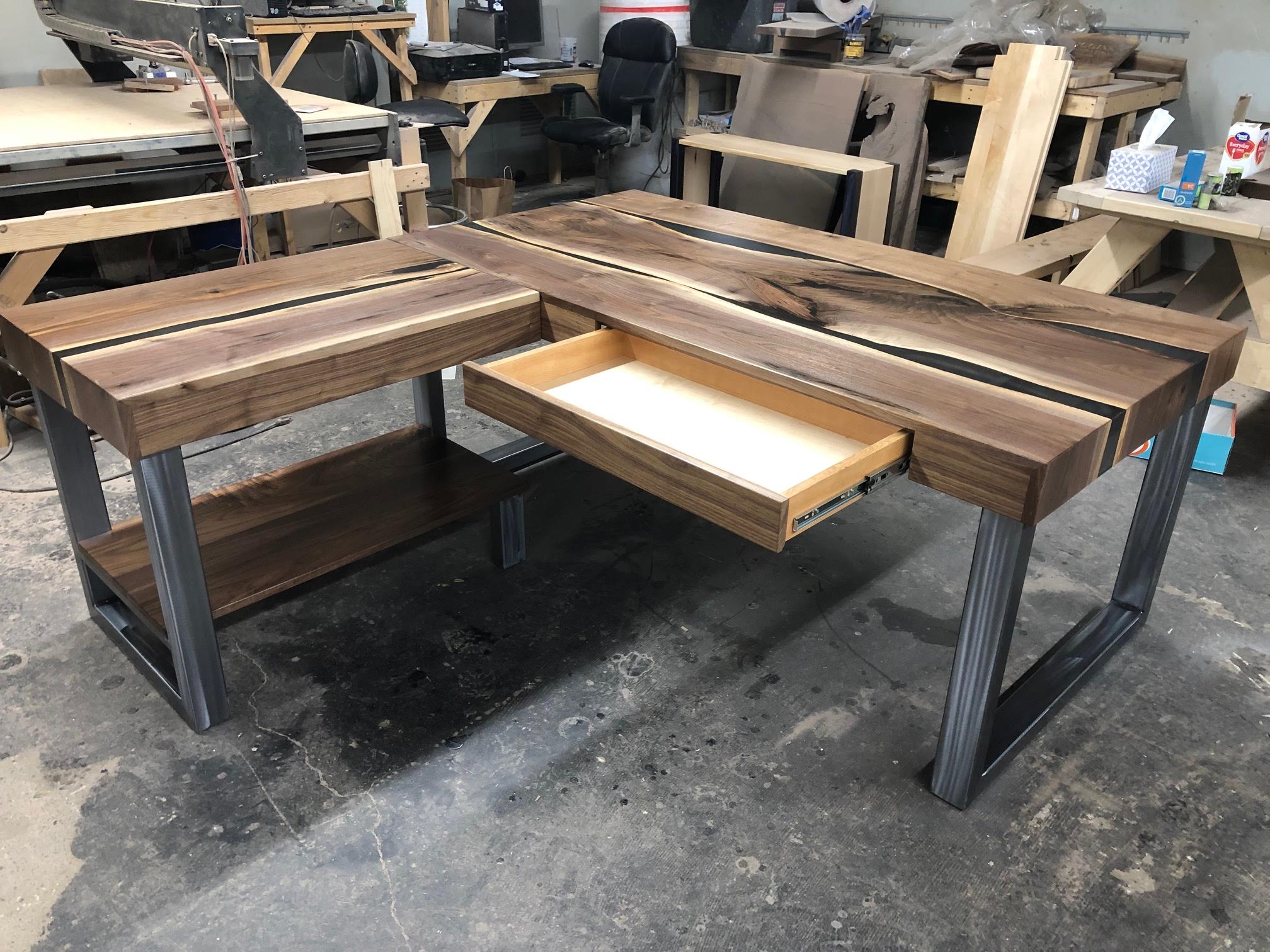 Custom Build For Ross Walnut Resin Desk 50 Balance Higgins Custom Build For Ross Walnut Resin