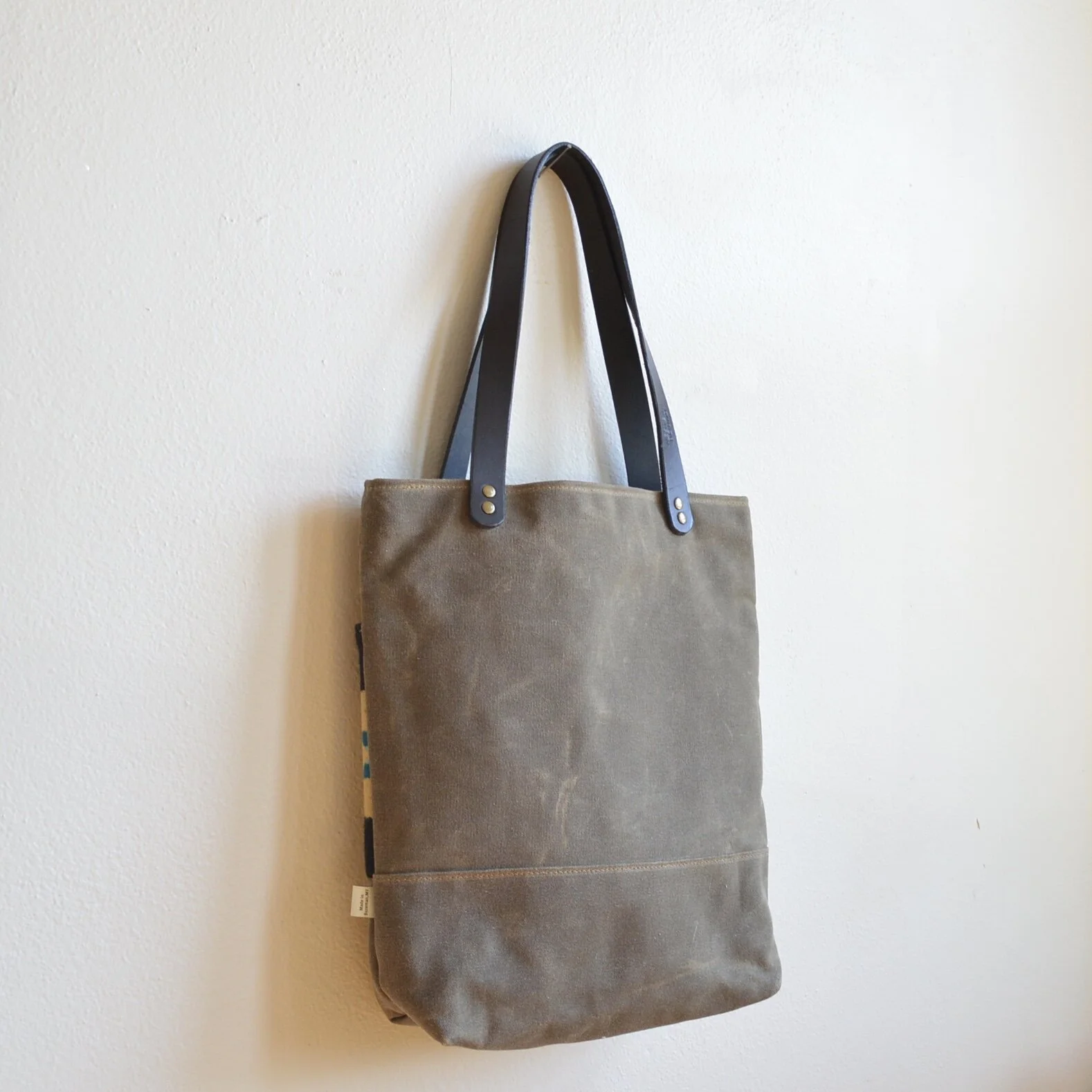 waxed canvas tote bag