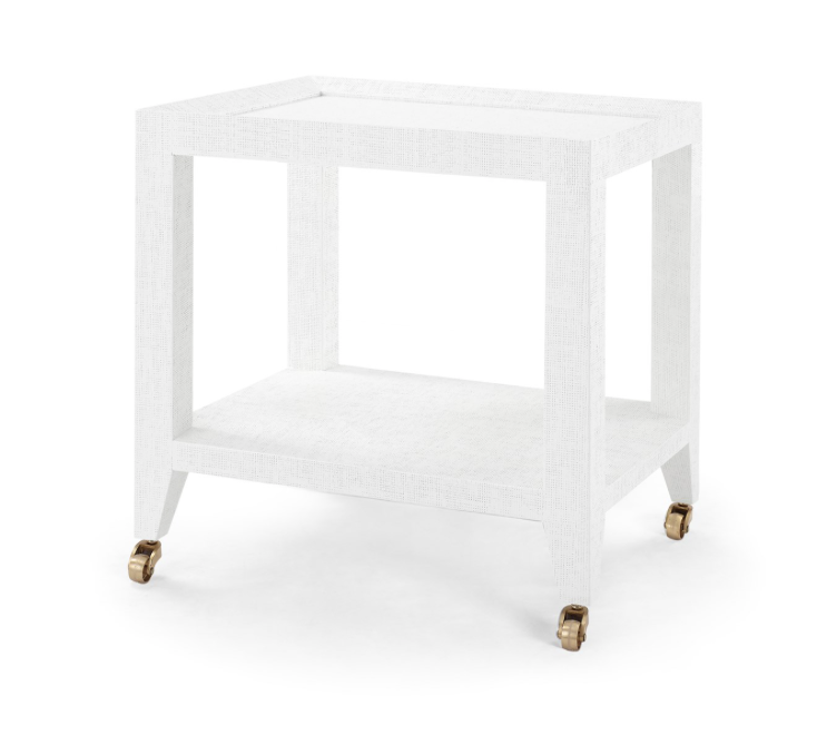 Bungalow 5 Isadora Tea Table With Lacquered Grasscloth Navy