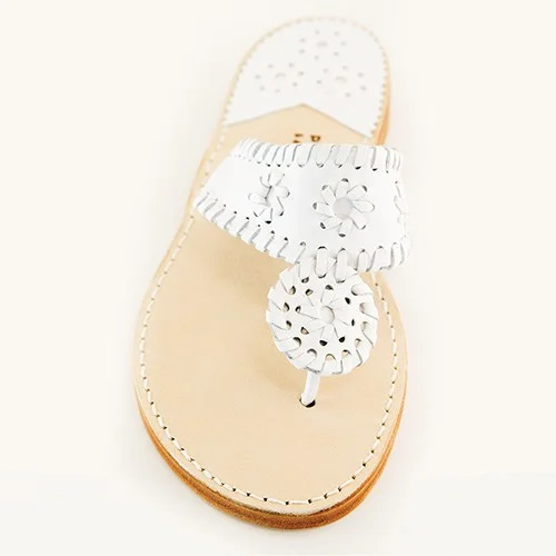 white beach sandals