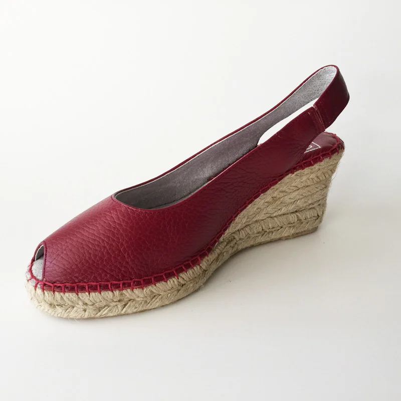 burgundy wedge heels