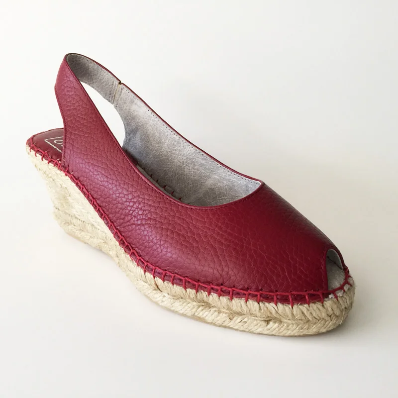 burgundy wedge shoes