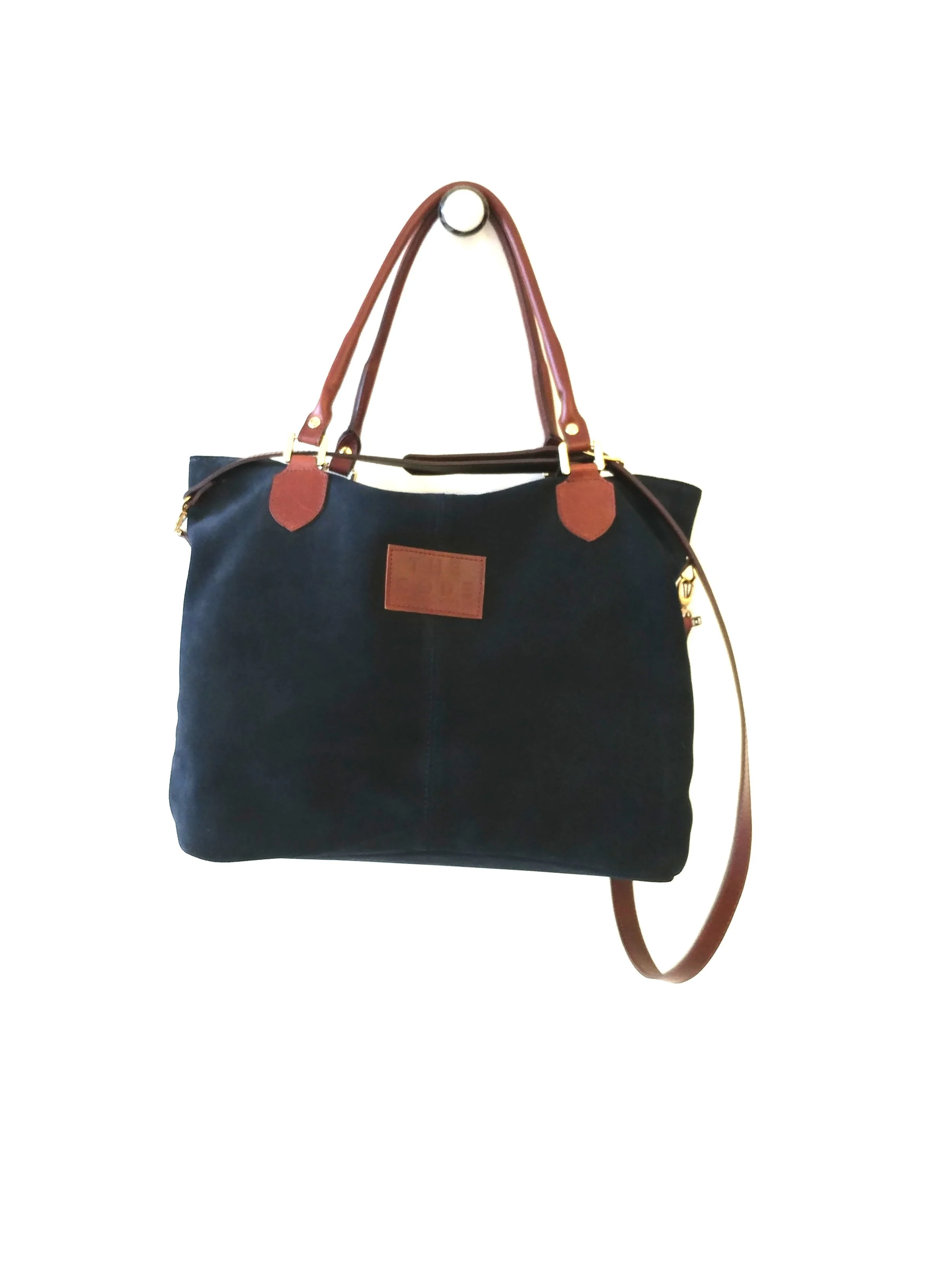 navy shoes and handbag