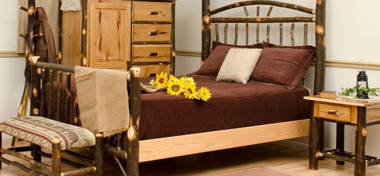 Rustic Hickory Log Bed Ma Pa S