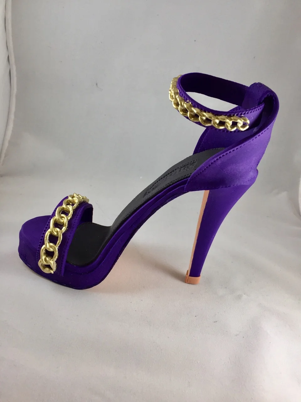 purple high heels
