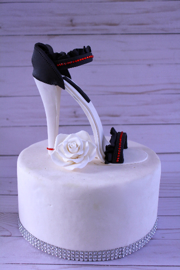 Black Red White Gumpaste Shoe Topper Sweet Cake Fetish