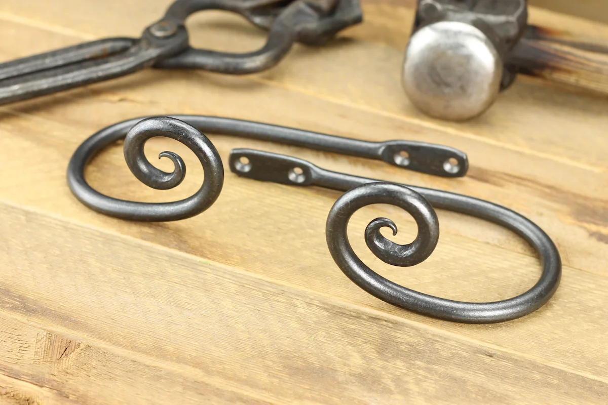 Scroll Curtain Tie Back Hooks One Pair Black Dog Ironworks