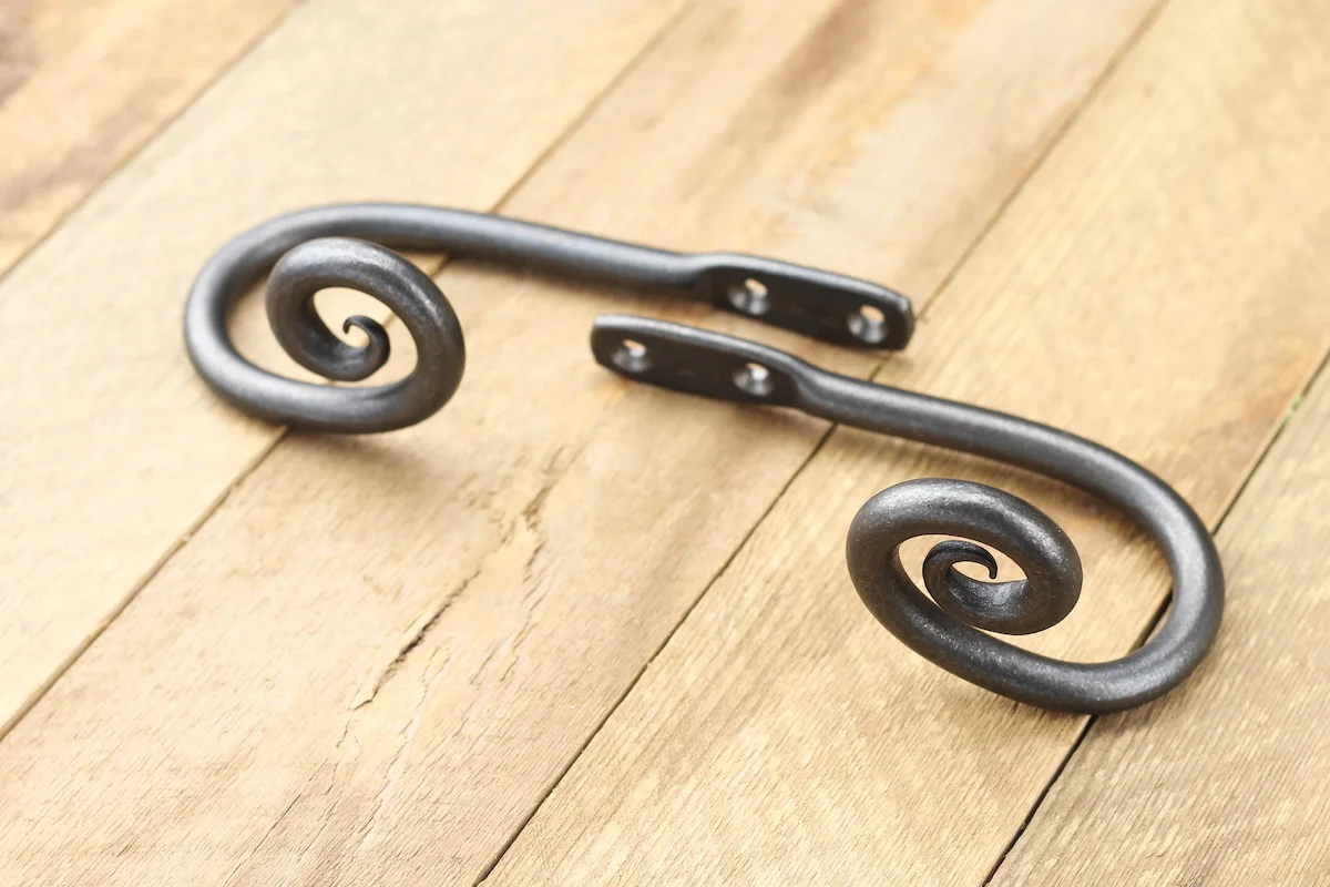 Small Scroll Curtain Tie Back Hook Black Dog Ironworks