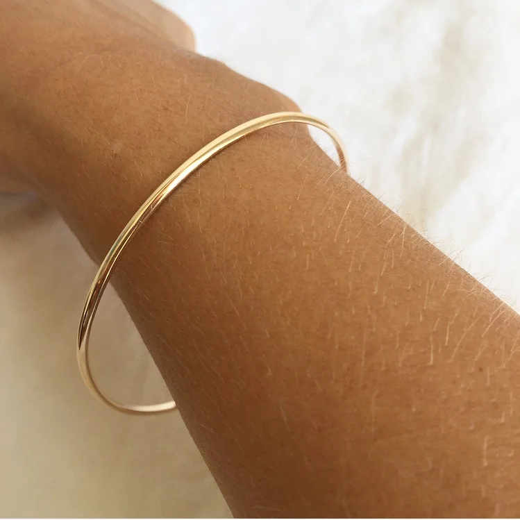 14K Gold Bangle 7 Wrist Size Bangle Bracelet