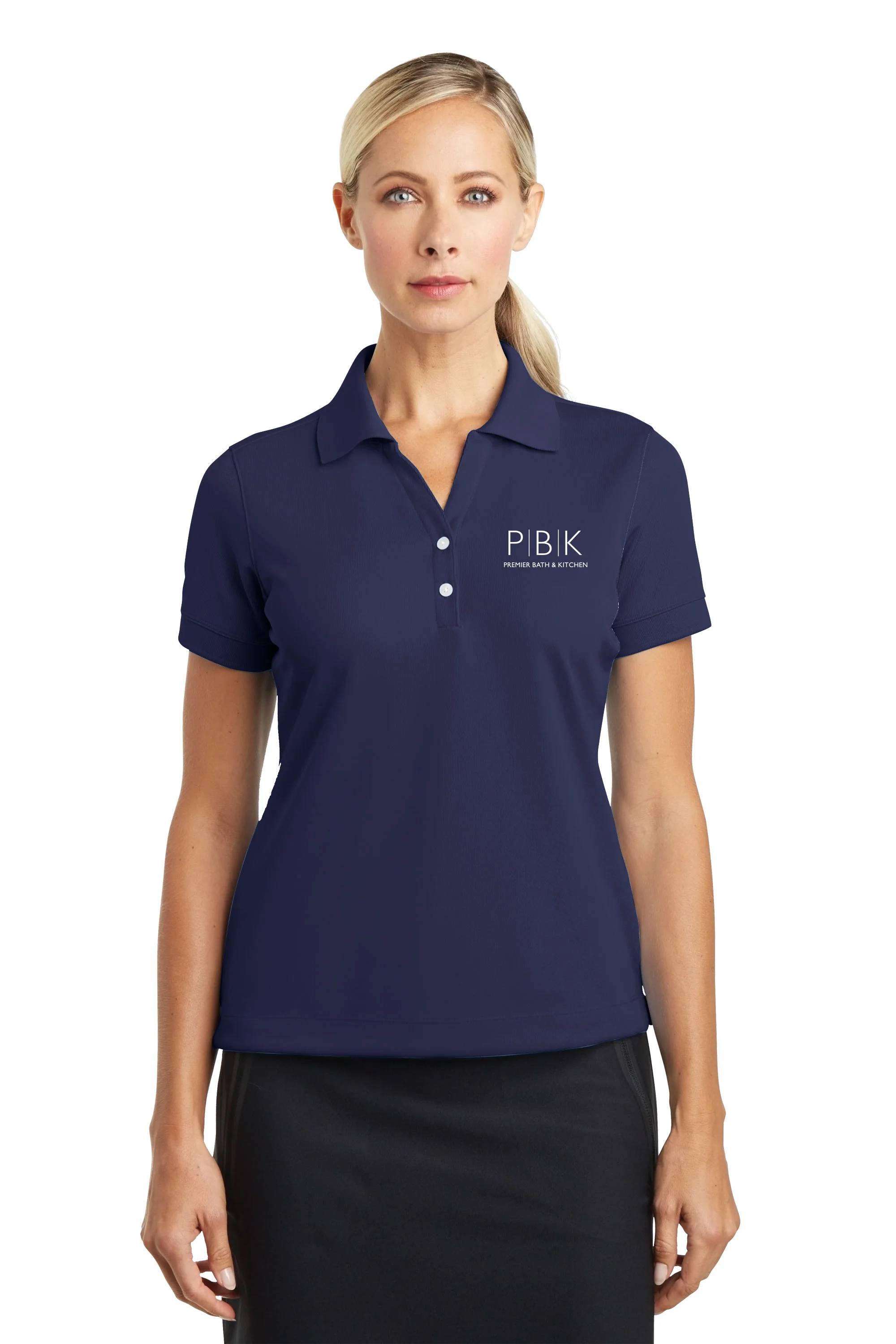 navy blue nike dri fit polo shirt