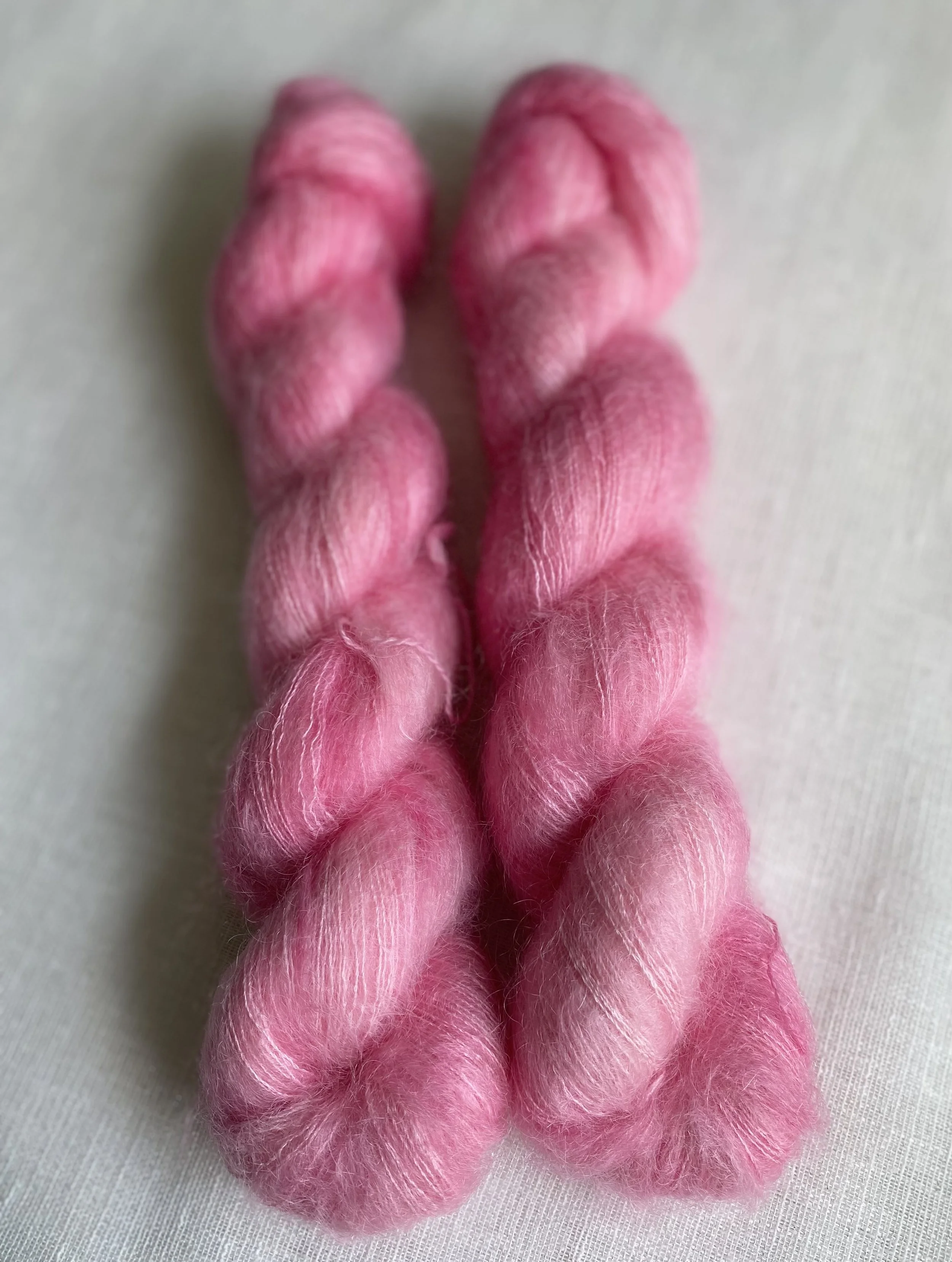 Indie Dyed Cotton Candy Mohair Silk Laceweight Yarn — Kim