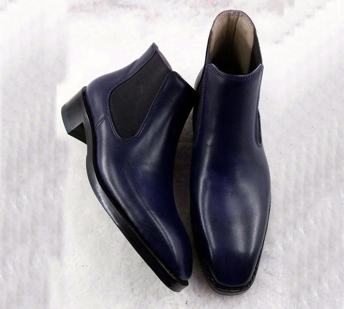 chelsea boots navy blue