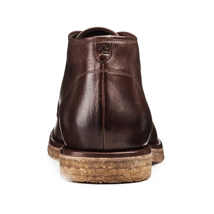 Men Casual Boots Men Brown Leather Plain Toe Crepe Sole Chukka