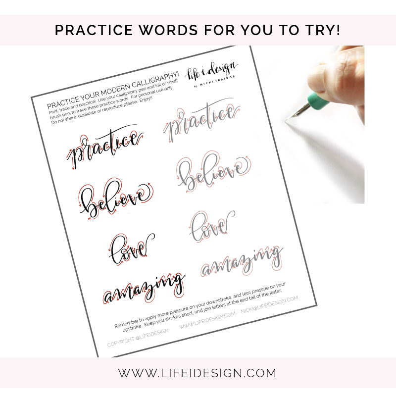 modern calligraphy worksheets