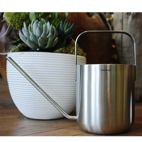 51 oz Planto Watering Can with Handle by Blomus Stainless Steel 