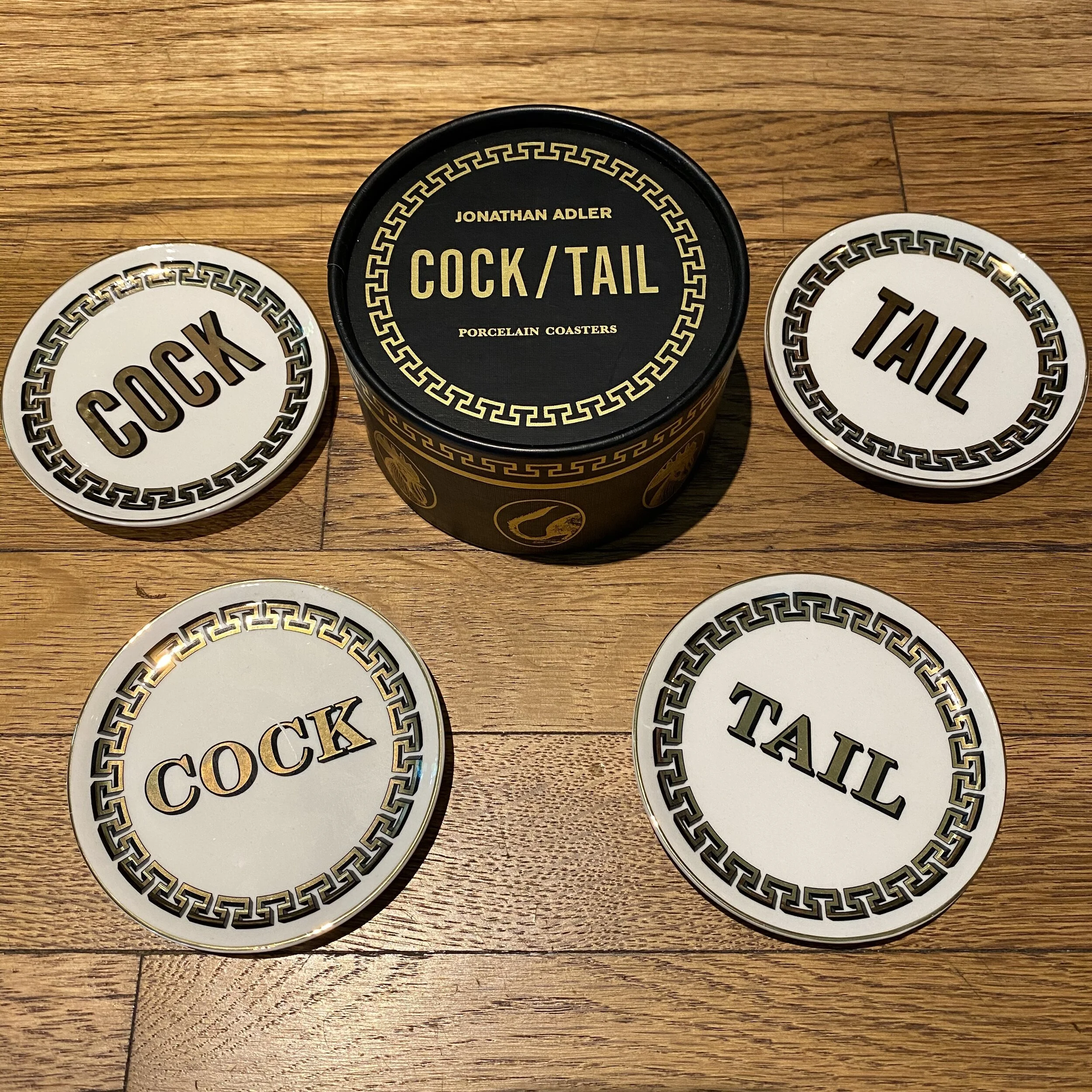 Set of 4 Jonathan Adler Cock//Tail Coaster