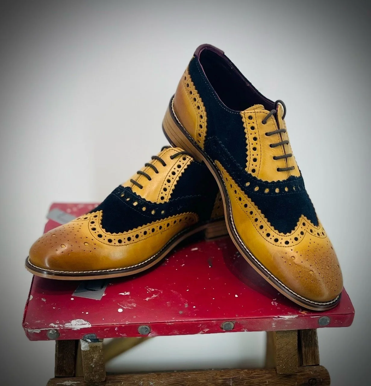 London Brogues Gatsby Tan/Navy 