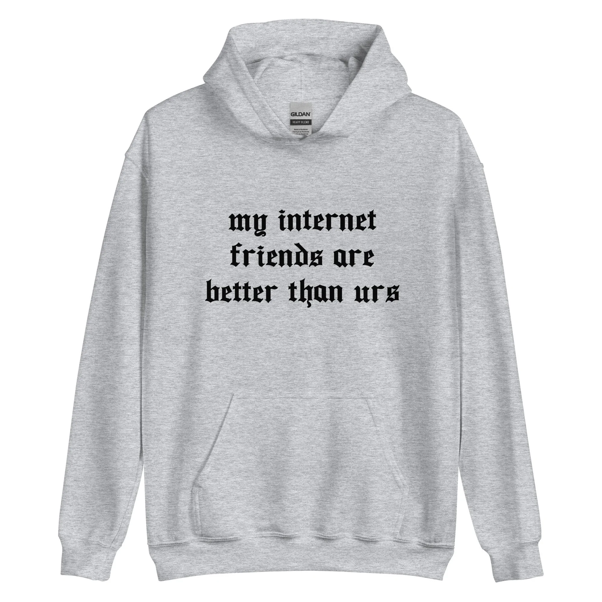 My internet Friends hoodie black writing NOVA ROCKAFELLER