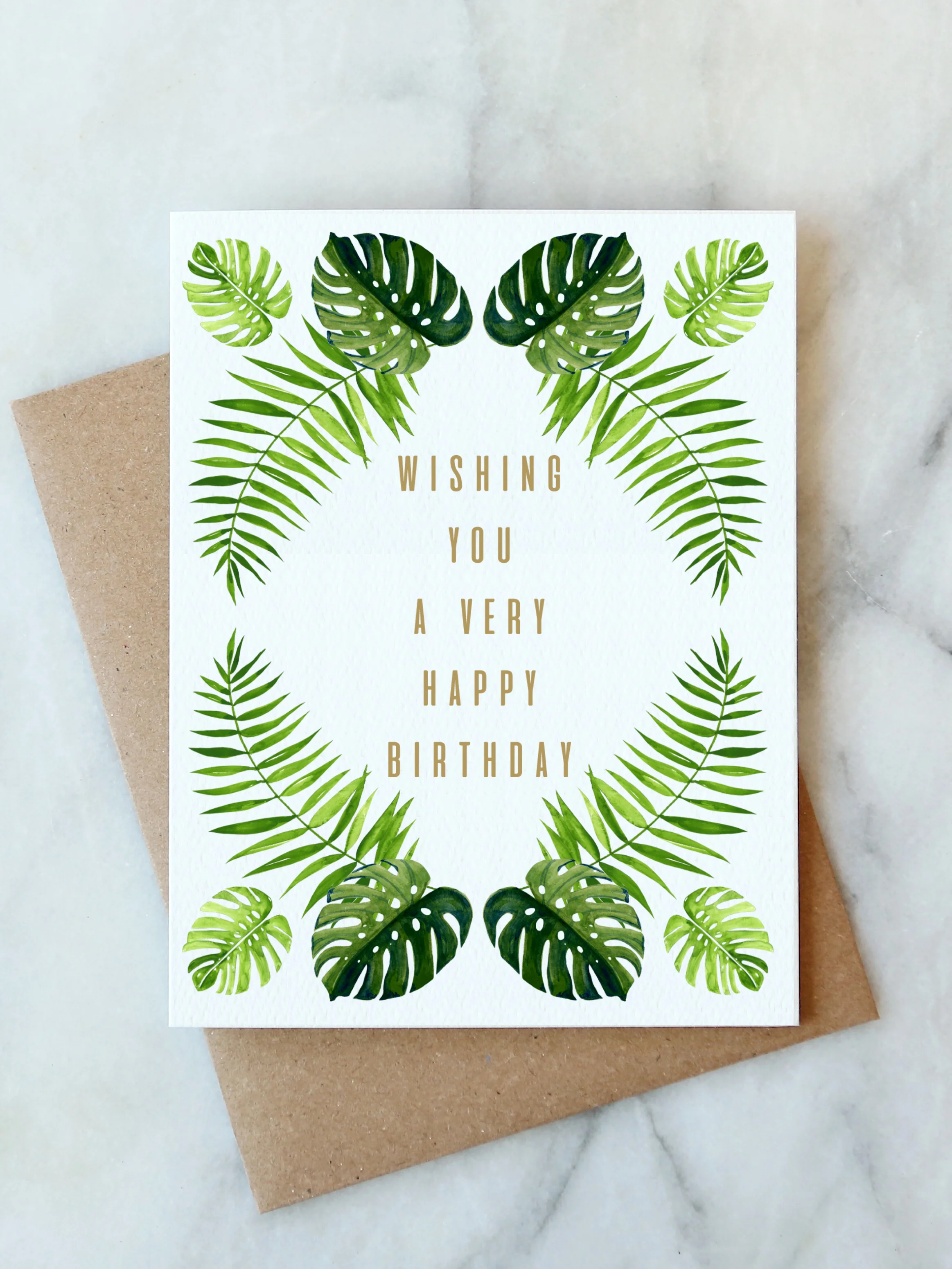 tropical leaves birthday card abigail jayne design design of birthday cards