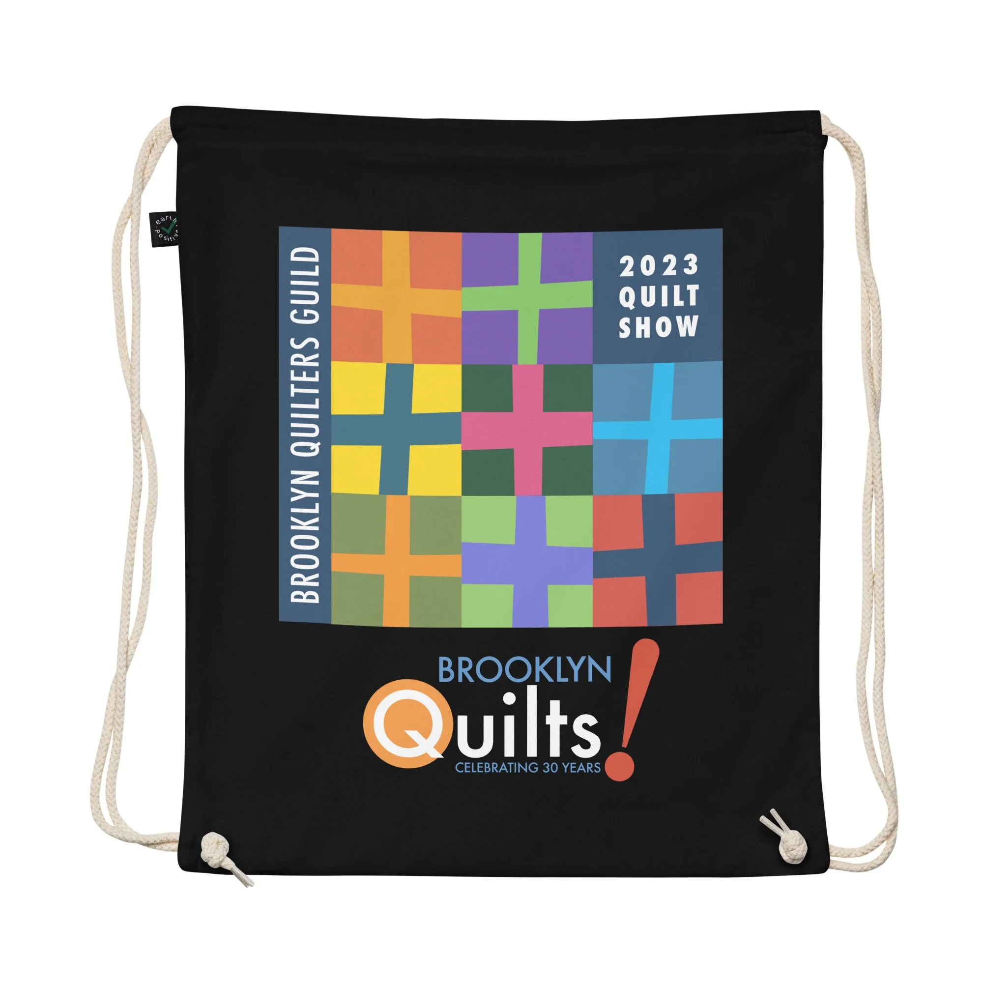 Organic cotton drawstring bag Brooklyn Quilters Guild