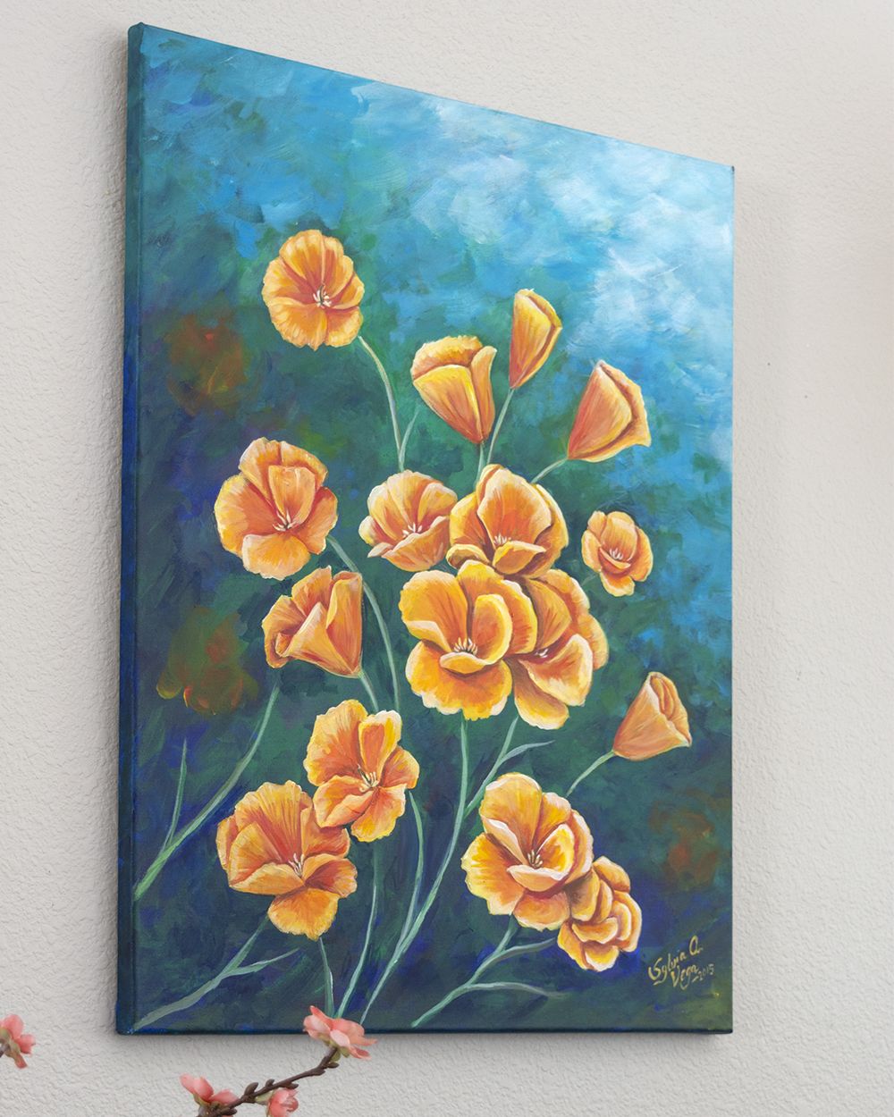Yellow Flowers Acrylic Painting On Canvas Sa Art Design