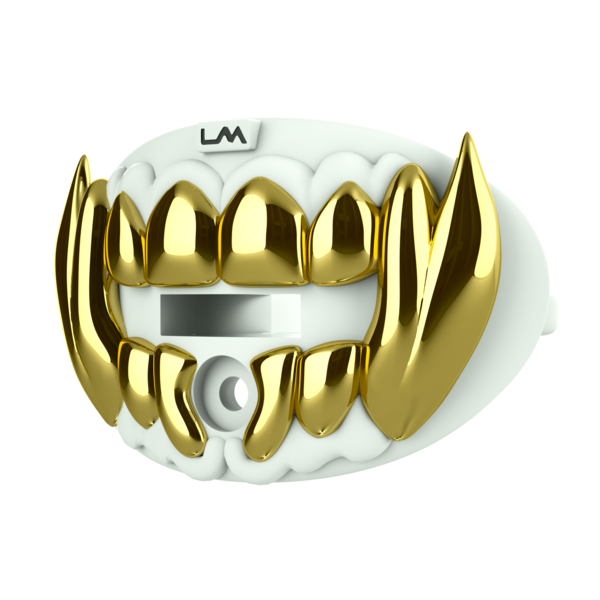 3d Chrome Grillz Gold White Youth Football Mouth Guard