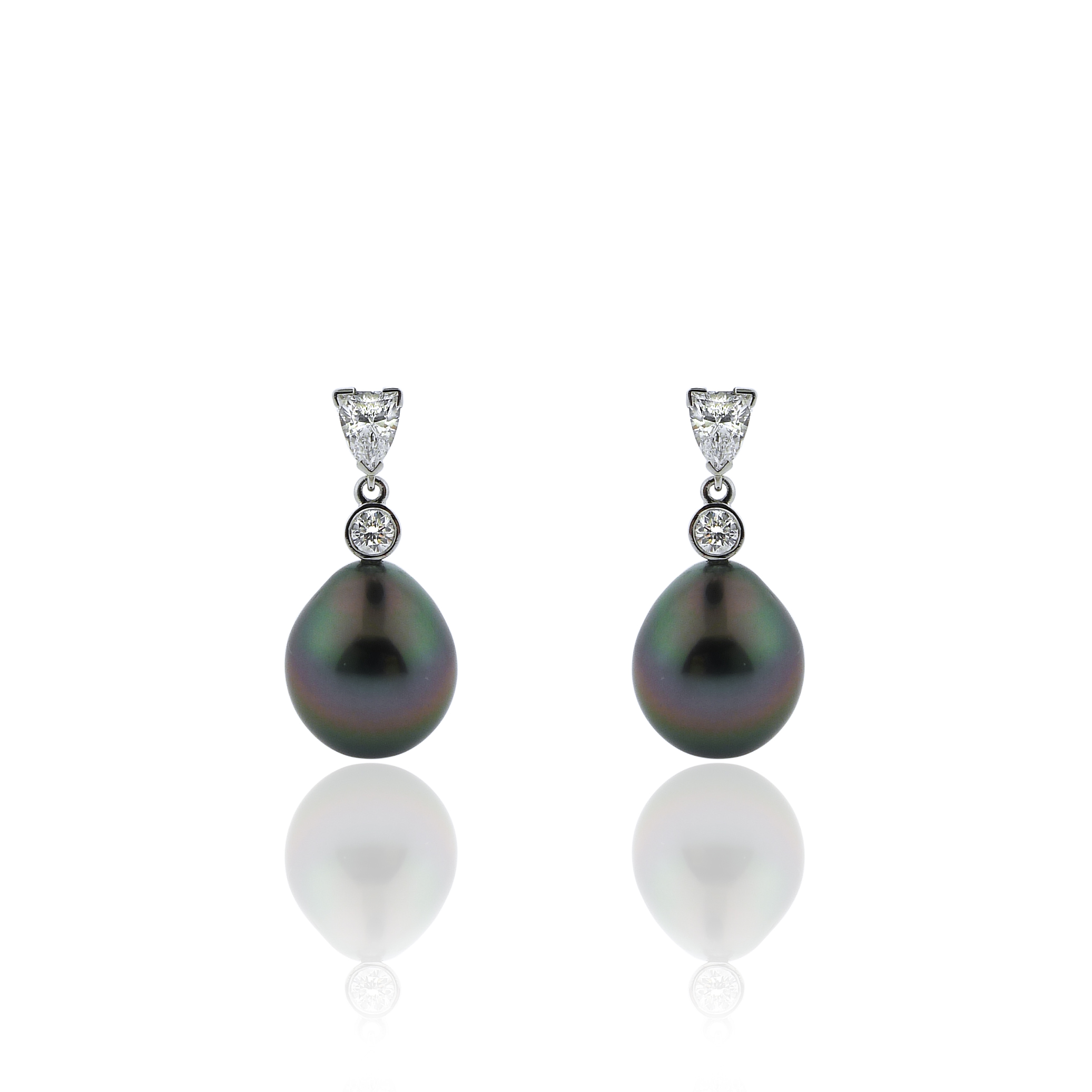 black pearl diamond earrings