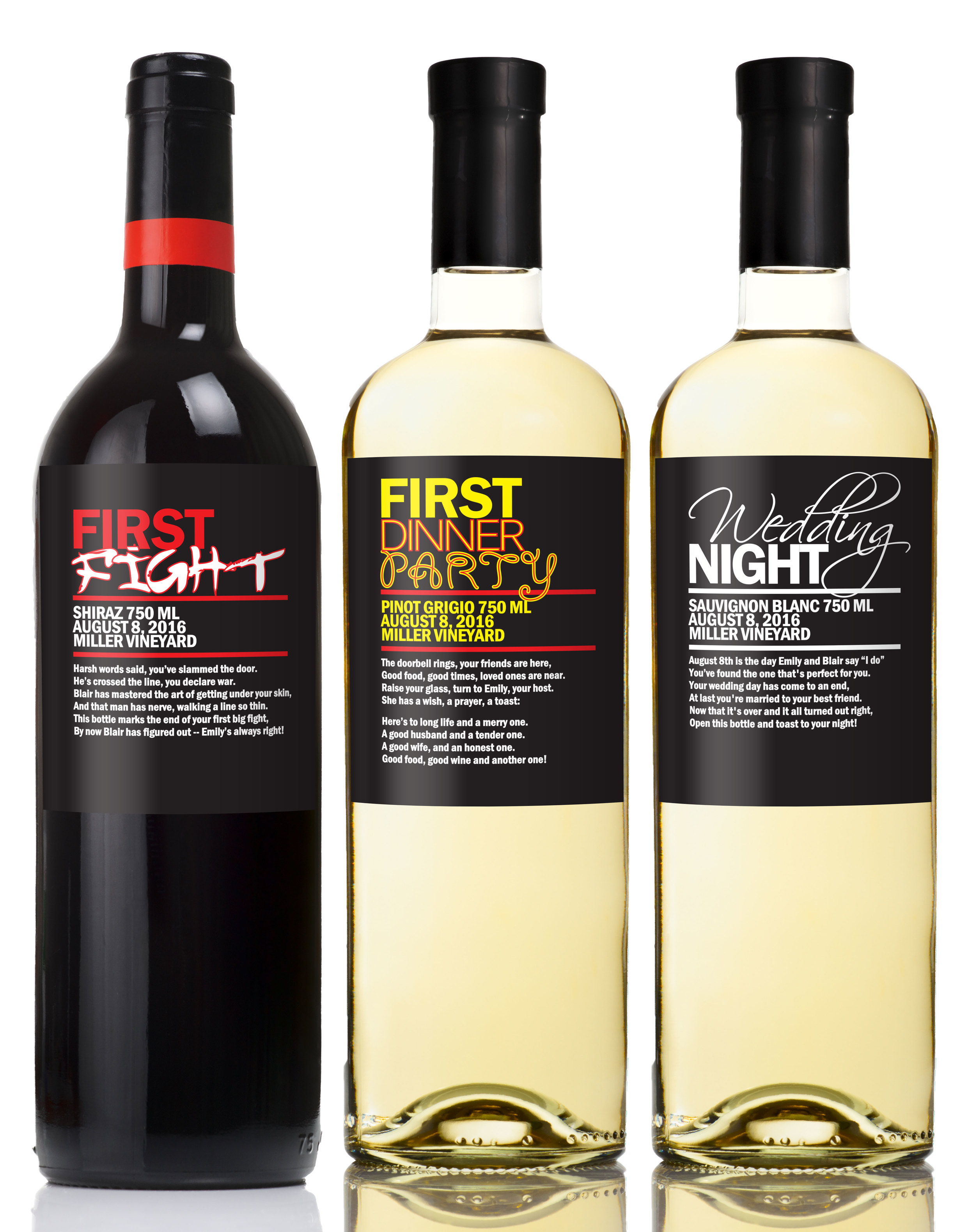Wedding Milestone First Wine Labels Studio B Labels