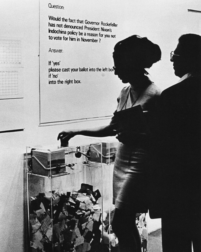 Hans Haacke, MoMA Poll (1970). Courtesy of the Museum of Modern Art.