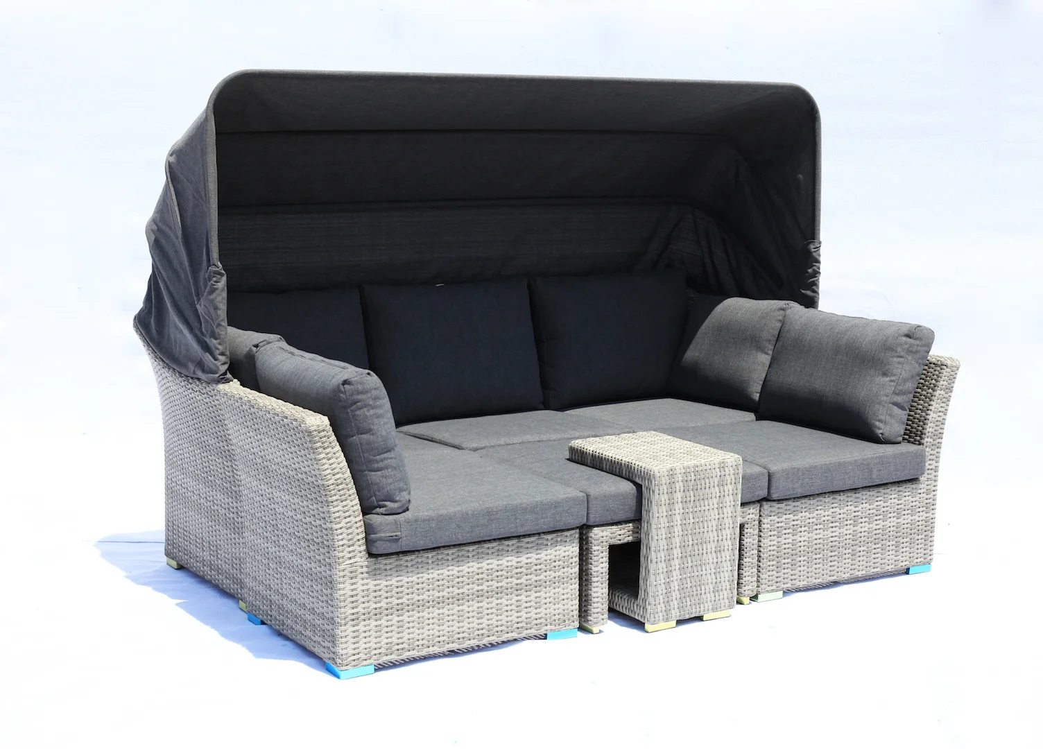Florence 5 Piece Wicker Outdoor Modular Daybed Setting Sunlong