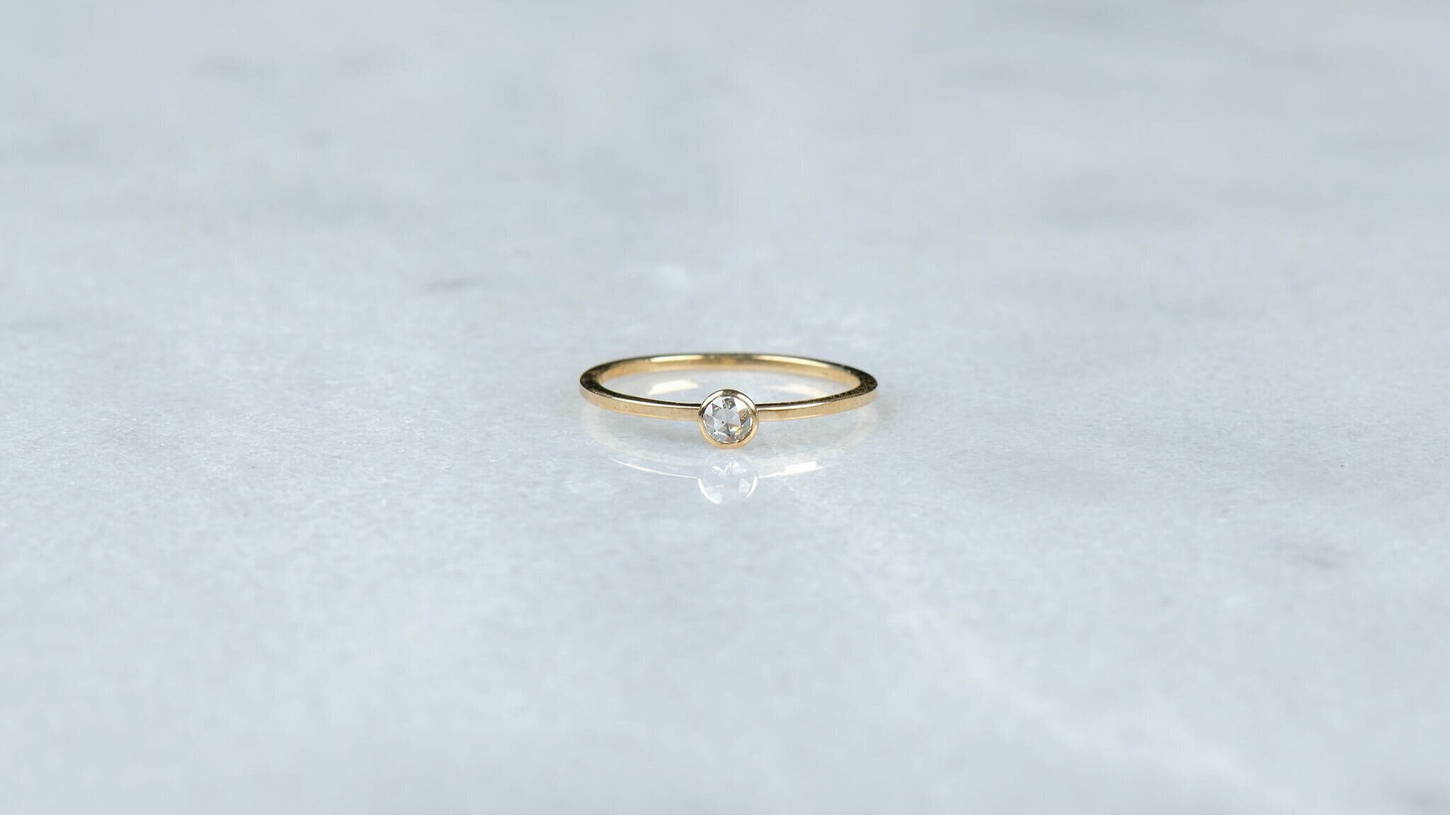 inkomen studie Beoefend Little Diamond Stacker Rings-Yellow Gold | Ari O Jewelry