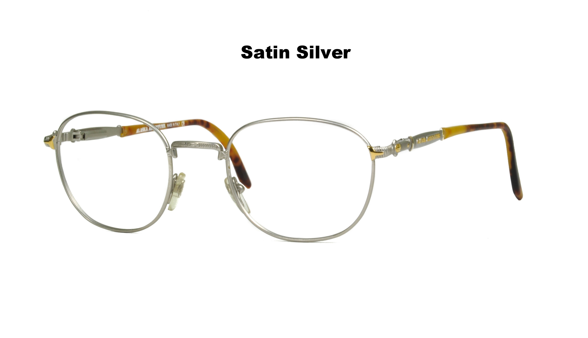 Alaska Adventure 86 Large Thin Rectangular Metal Eyeglasses 56/15 Frames Italy 