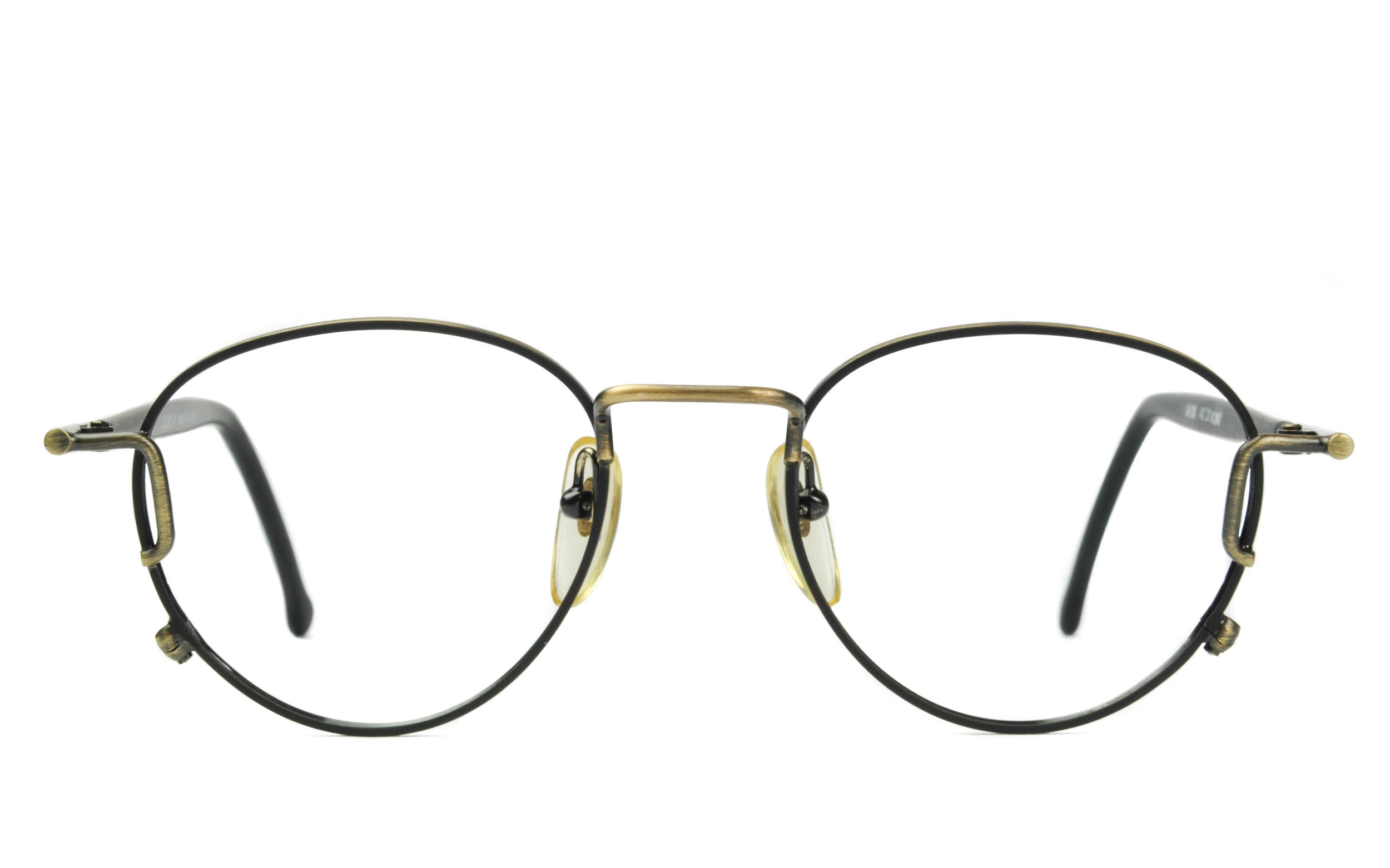 Club LA 6110 Vintage Large Fancy Trapezoid Eyeglasses Gold Frames 90s Italy NOS 