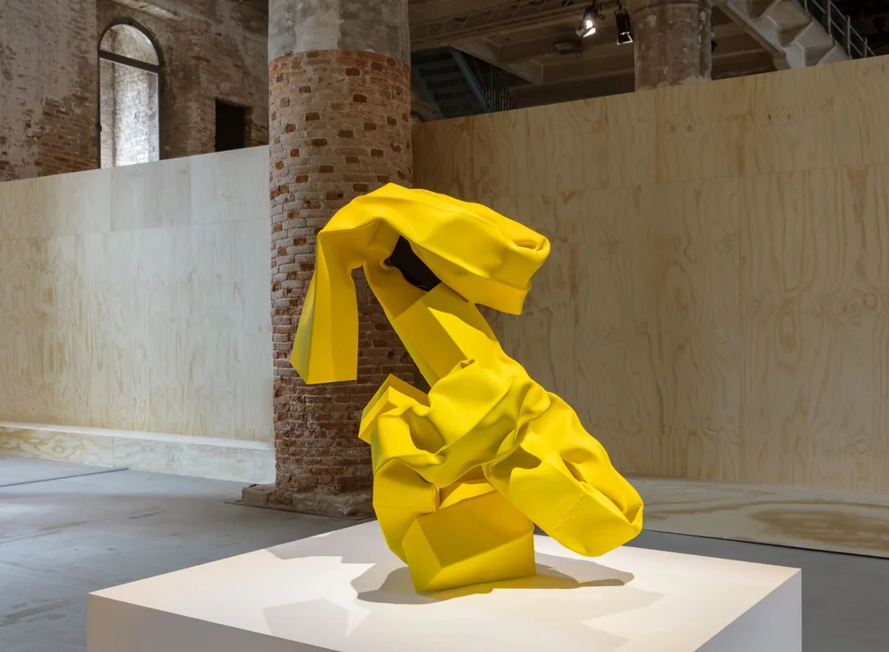Carol Bove, Various works, 2017-2019 (Arsenale); Stainless steel, found steel and urethane paint. Photo by Maris Mezulis