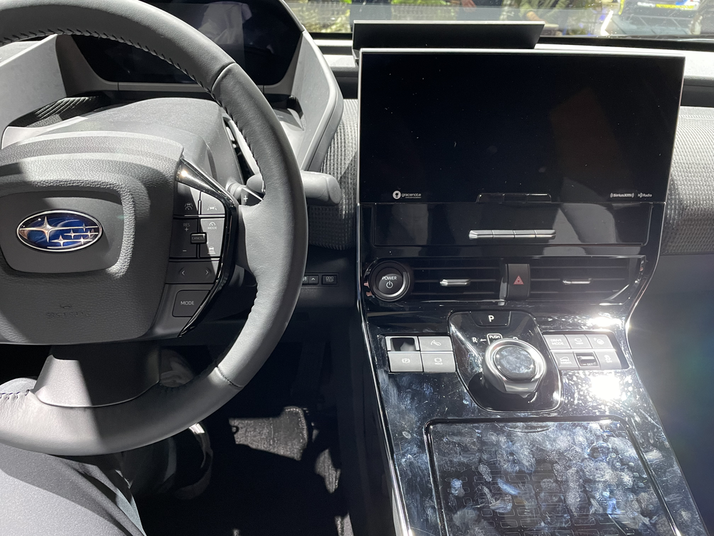 Piano black center console is a fingerprint magnet.