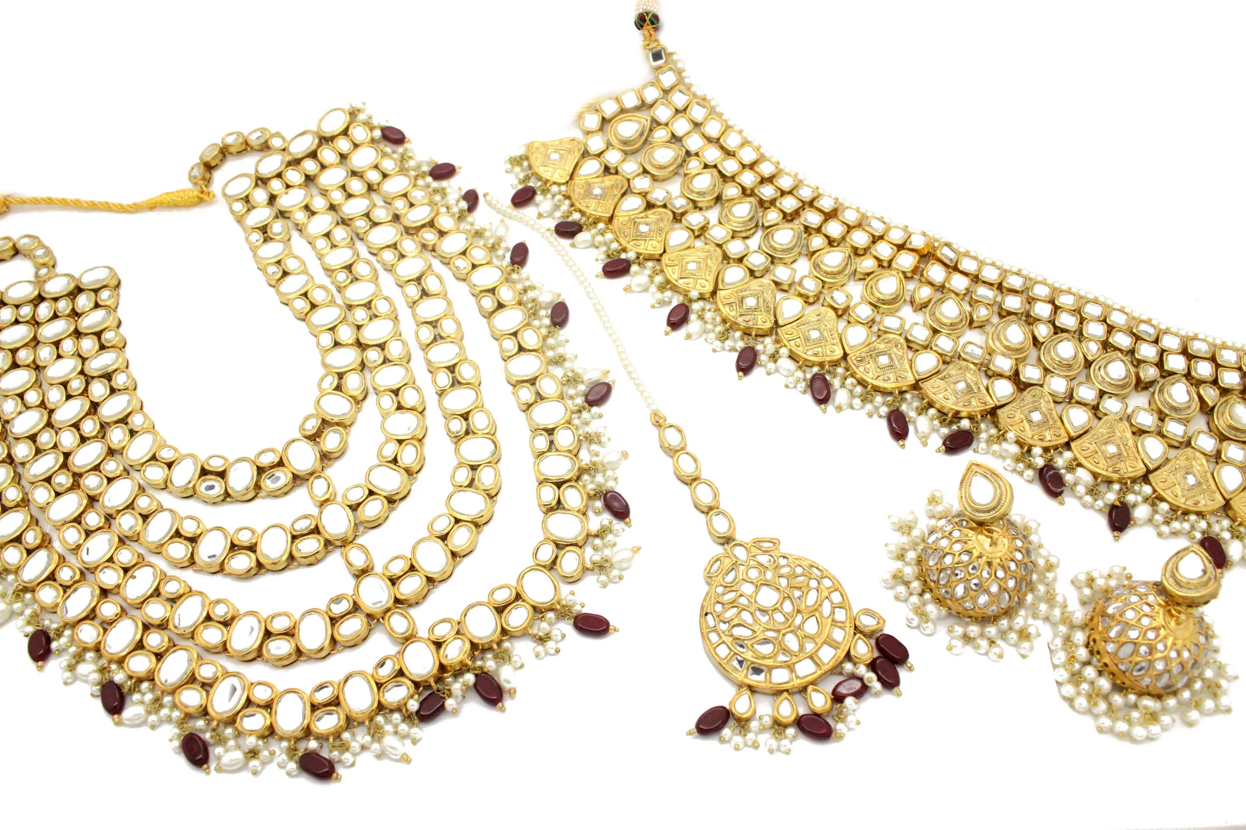 Gold Silver Maroon Statement 'MAHARANI 