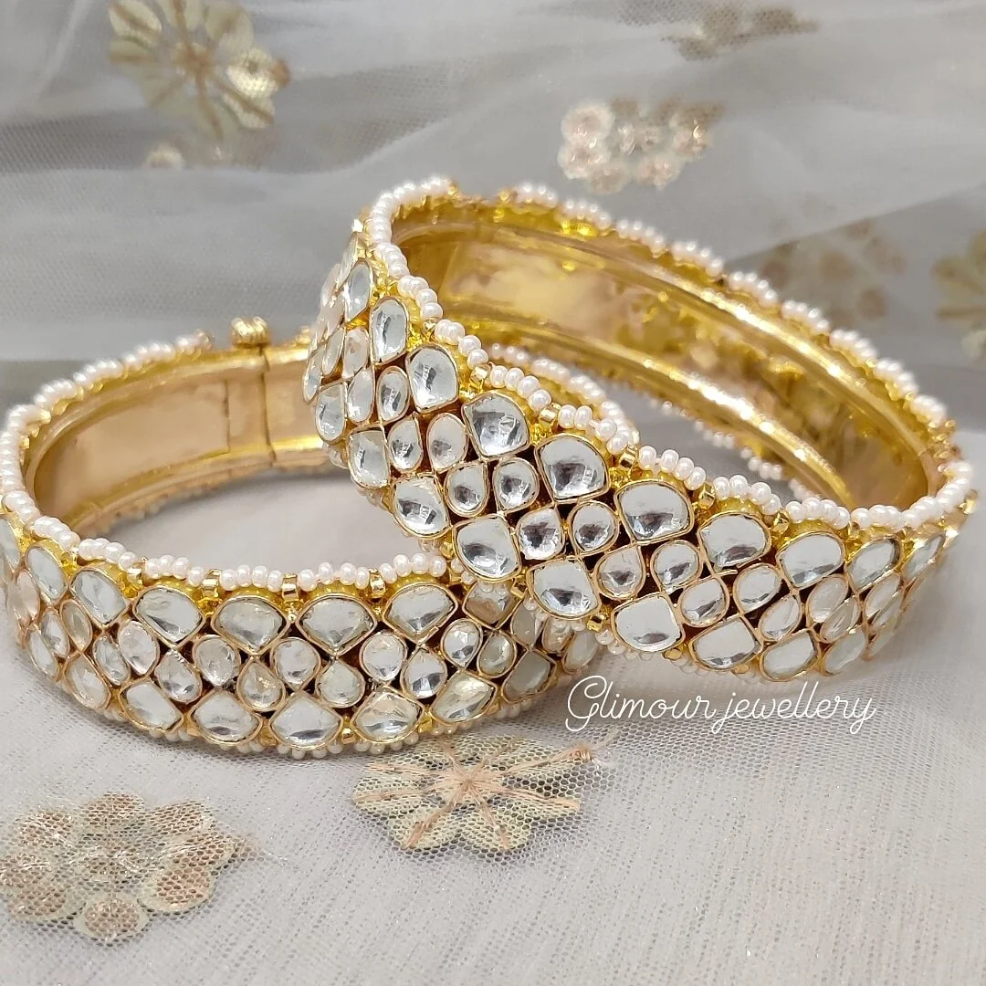 Gold Silver Paachi Kundan Indian Asian Bangles Kangans Karey Glimour Jewellery