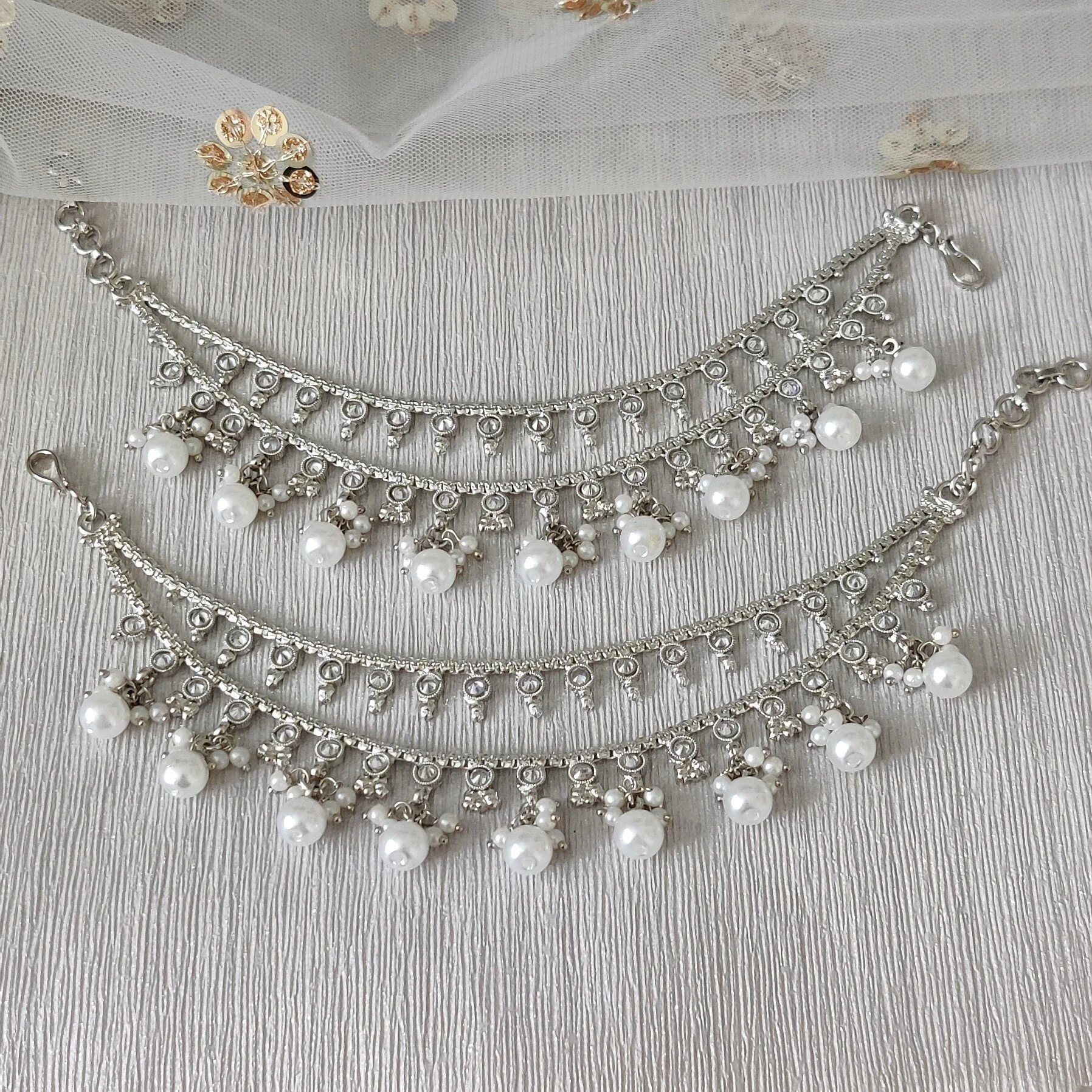 Silver shop ear chain