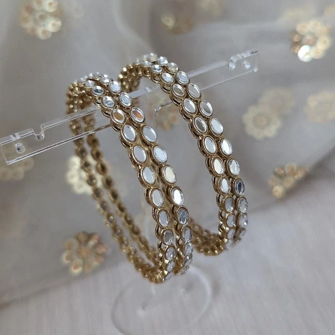 Silver discount stone bangles
