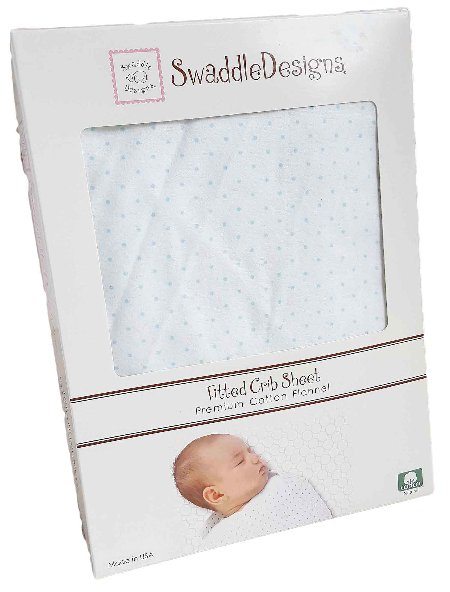 Blue Dots On White Baby Fitted Crib Sheet Blue Dots On White