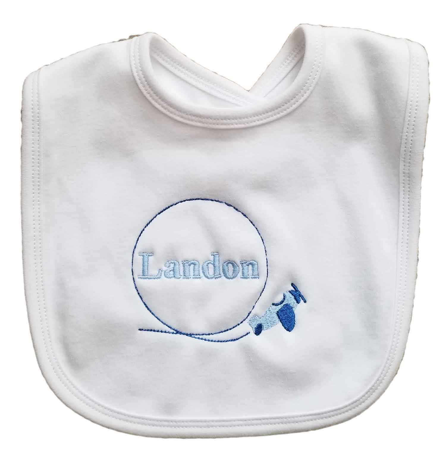 monogrammed baby bibs